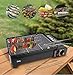 DWD® Sizzle Table-Top Camping Barbecue BBQ Grill - Portable Gas Stove Cooking Burner Grill Tray Powerful 2.3 kW stainless steel burner Complete with 4 skewers & tong, Carry Case DUAL FUEL VERSION