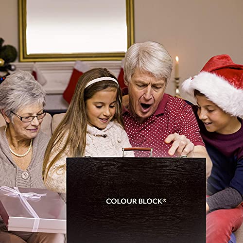 Colour Block 181 Pc Mixed Media Art Set In Wooden Case - Soft & Oil Pastels, Acrylic & Water Color Paints, Sketching, Colored Pencils #TOP4