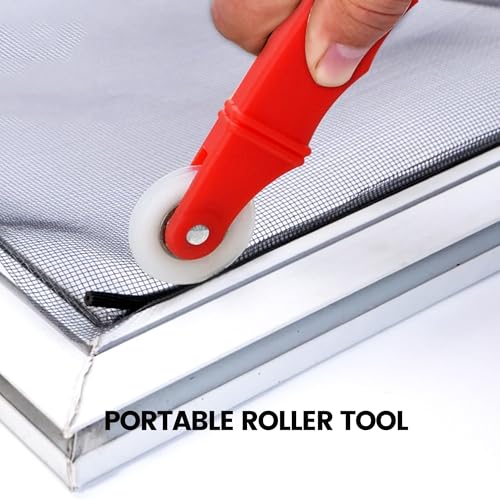 Miniatura 4 de 4 Piezas Reparar Mosquitera Kits, Gancho De Goma Para Tira Rodillo De Sellado De Doble Rueda Cinta Adhesiva De 5 Mm X 15 M,Para Mosquiteras Ccesorios Ventana Sello De Puerta