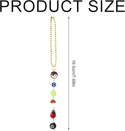 Miniatura 2 de Adorno colgante de auto de mal de ojo, colgante de auto de ojo malvado de buena suerte para espejo retrovisor, colgante de bolsa de dijes colgantes