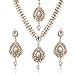 Sparkling Tear Drop With Kundan Leaves Indian Ethnic Necklace Set White d7w
