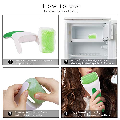 Rolo de gelo para adolescentes, para rosto, olhos e corpo, terapia de massagem a frio com alívio da