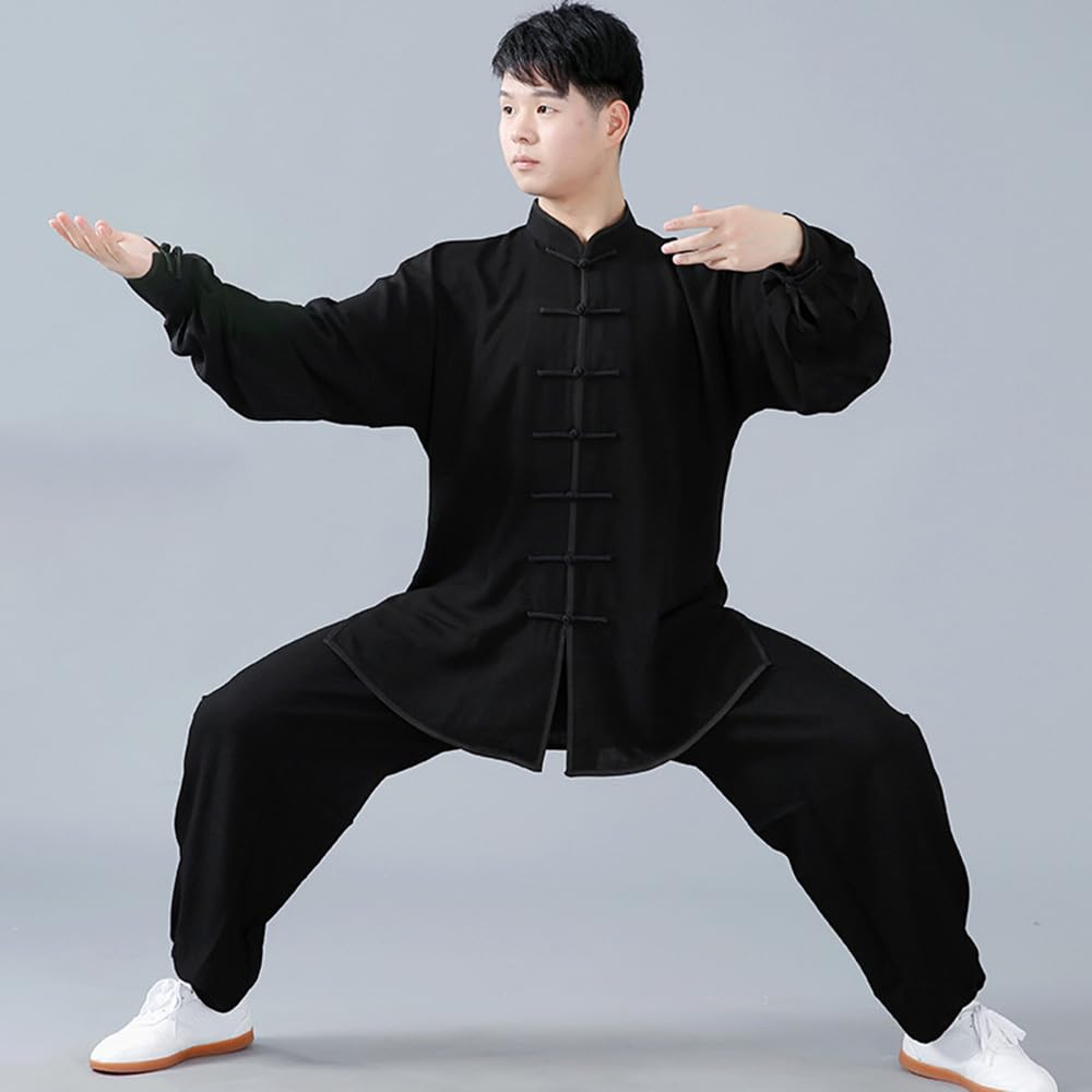 Unisex Tai Chi Sciolto Abbigliamento per l'Uomo Uniforme Abito A Due Pezzi Sottile e Traspirante