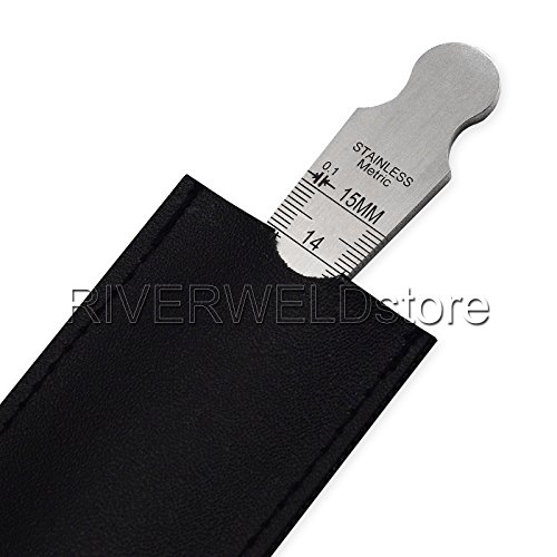 RIVERWELD Welding Gauge Taper Gauge Both side Inches and Metric Max Range: 5/8" & 15mm Min Range: 1/32" & 1.0mm Measure Weldment Gap Bore Hole - Thumbnail 5
