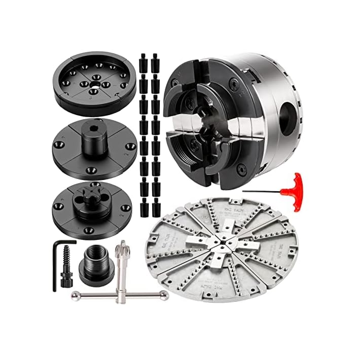 Buy BestEquip Lathe Chuck 3.75 inch Woodturning Chuck 4 Jaws Lathe