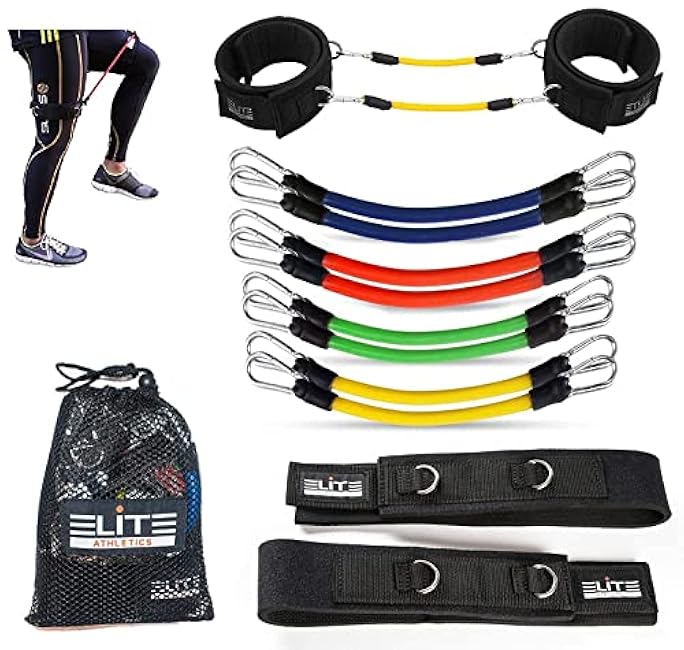 Elite Supplies 11 Pieces Speed Agility Strength Leg Resistance Bands - for All Sports & Exercise Fitness Fast Sprinting, Explosive, Agile, Strength, Endurance