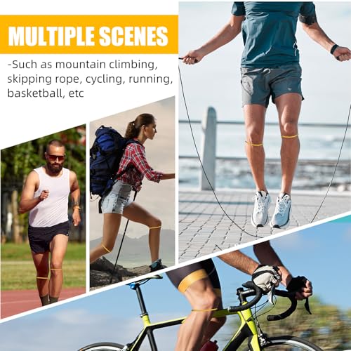 Image of Foilswirl Silicone Patella Knee Band for Basketball Patella Tendon Support Knee Pain Running Tendon Brace Support Strap(2,Yellow,M)