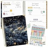bloom daily planners HARDCOVER 2025-2026 (8.5' x 11') Academic Year Day Planner (July 2025 - July 2026) - Task Goal Organizer - Monthly & Weekly Inspirational Agenda Book - Midnight Sky