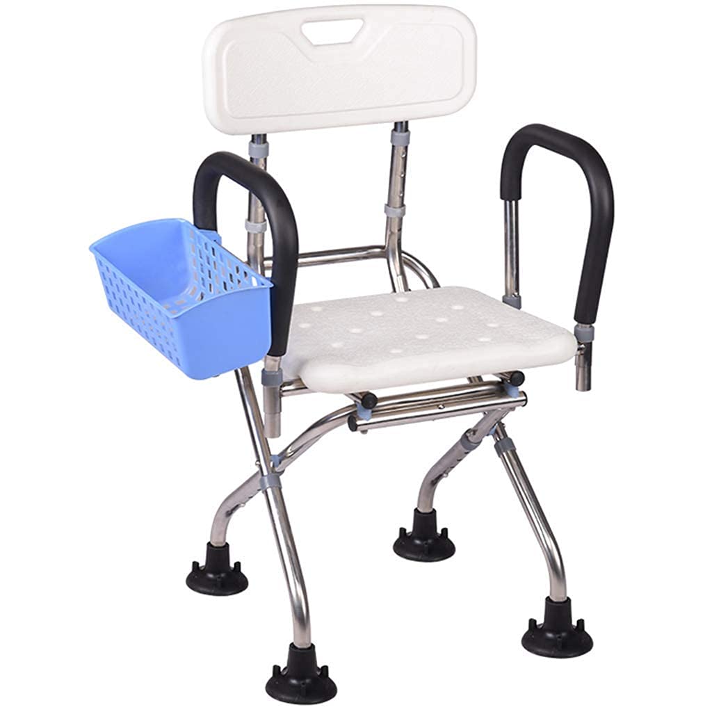 Chaise de douche réglable avec accoudoir amovible pour handicapés