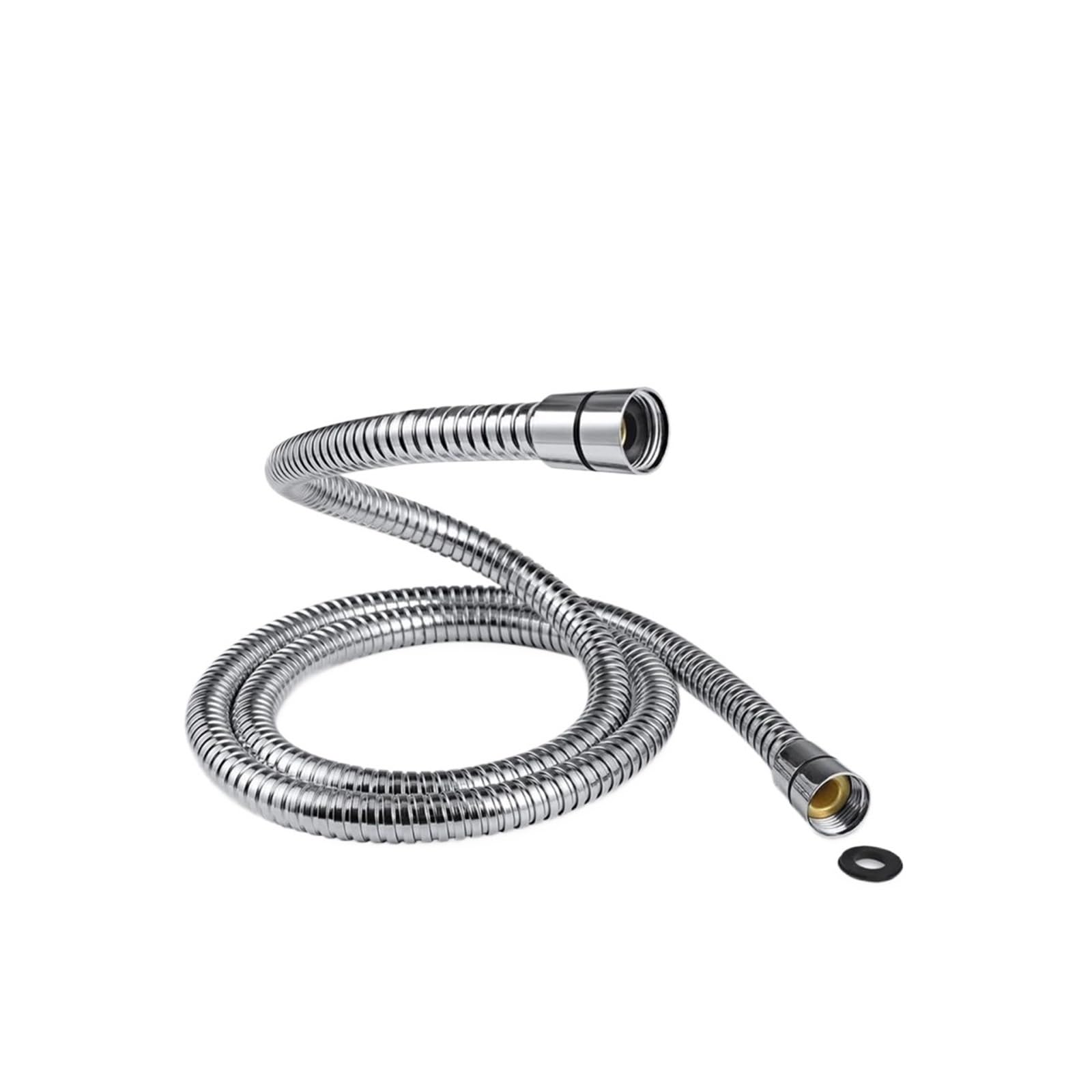 Shower Hose 8mm Large Bore Stainless Steel Chrome Replacement Leakproof for Bathroom Fittings(1.25m)