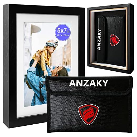 Photo Picture Frame Diversion Safe with Fireproof & Waterproof Money Bag, Valuable Safe Storage, Home Security Safe, ANZAKY Mini Safe Box with Hidden Compartment to Shield your Money, Cash, 5"x7"