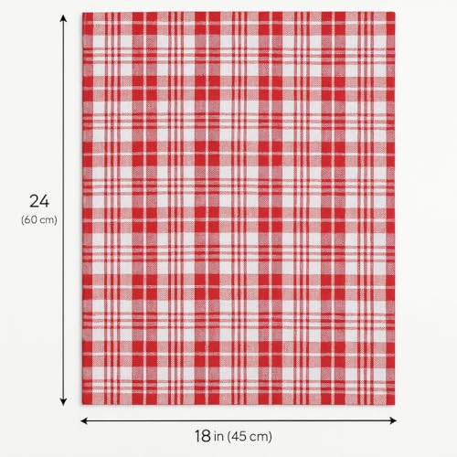Image of Cotton Hand and Lunch Towel Daily use Face Towel Pack of 4 (18 inch * 24 inch) 100% Pure Cotton Towel (Red and White Checks)