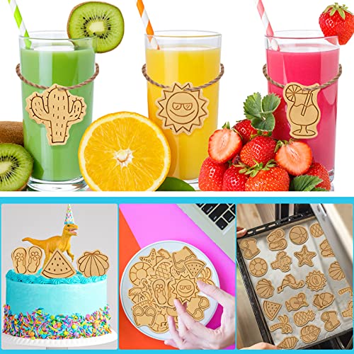 16 Pcs Summer Beach Cookie Cutters With Plunger Stamps Set Tropical Cookie Molds Beach Party Supplies Biscuit Fondant Cutters, Pineapple Flamingo Palm Tree Starfish Seashell Sunglasses Ice Cream #TOP5
