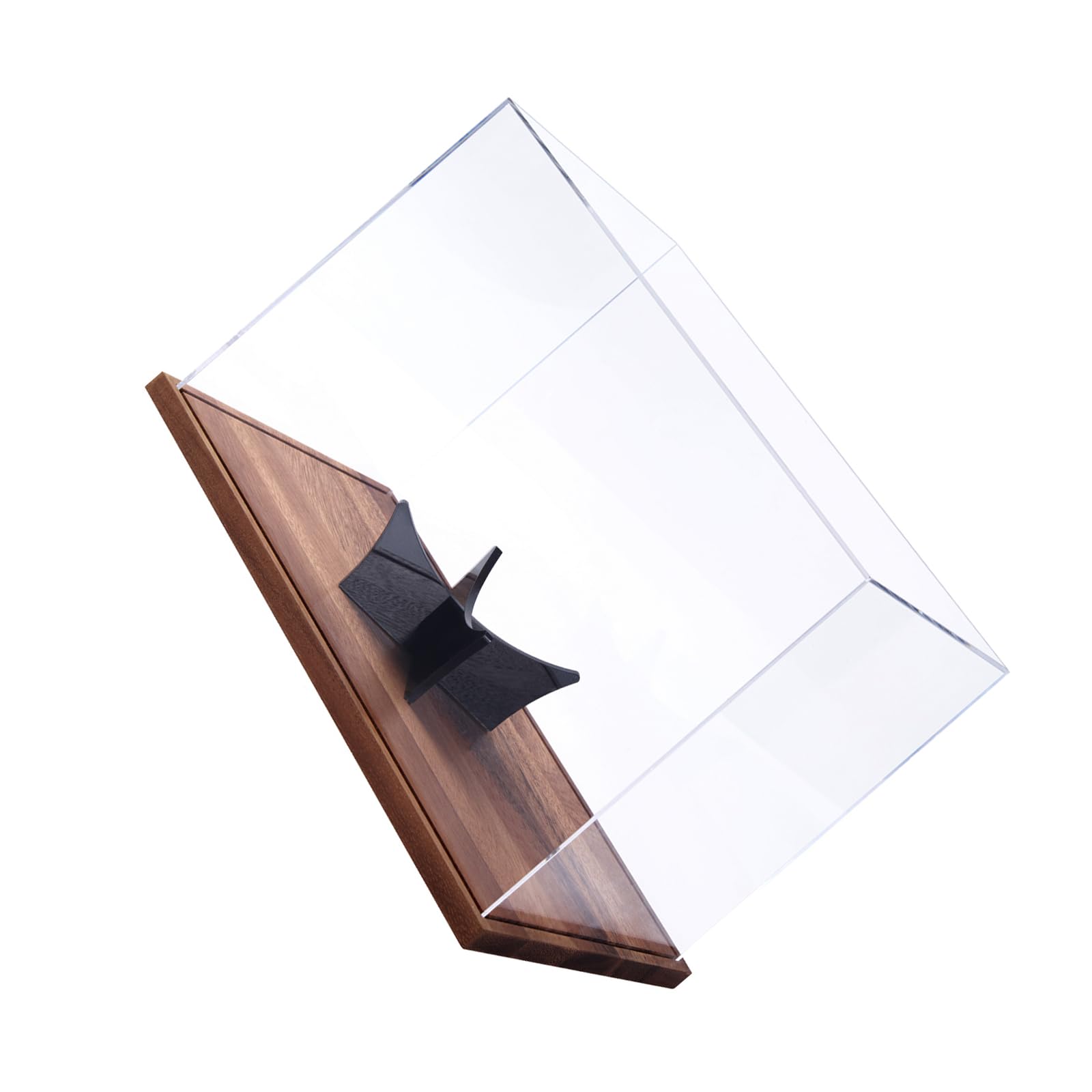 Vitrina acrílica de fútbol con elegante base de madera, organizador de pelotas para recuerdos deportivos y coleccionables