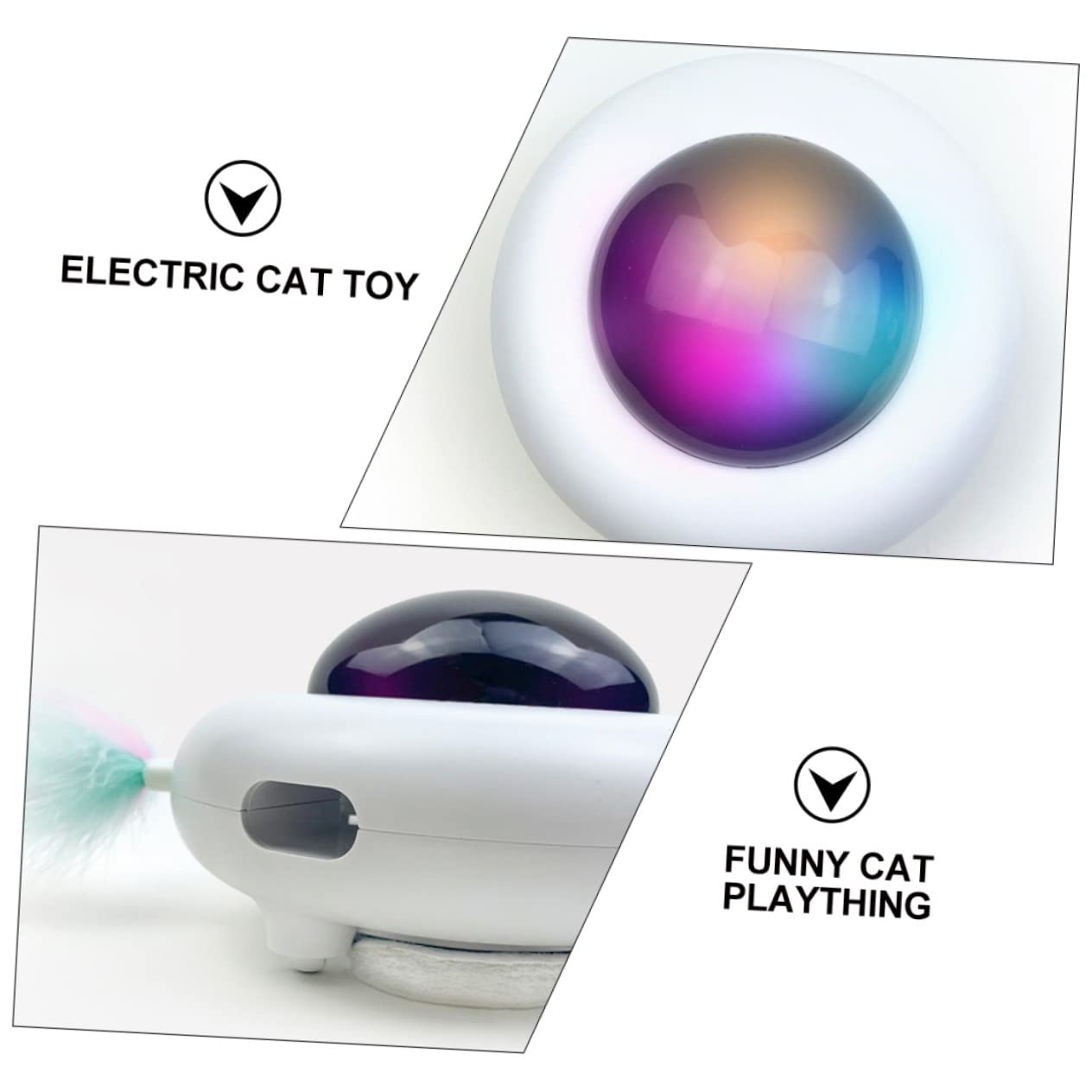 YARNOW Jouet Interactif pour Chat Automatique Jouet pour Chatons avec Fonction USB Rechargeable