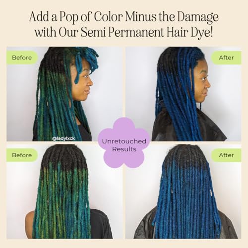 Image of INH Semi Permanent Hair Color | Color Depositing Conditioner, Aquamarine Hair Dye | No Bleach No Peroxide Temporary Blue Green Tint for Women, Men | Vegan, Ammonia Free, Sulfate Free, Ready to Use 6oz