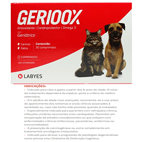 Labyes Antioxidante Gerioox Condroprotetor Cães E Gatos - 30 Comprimidos