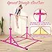 PreGymnastic Foldable Gymnastics Bar, 6FT Horizontal Bars, Folding Training Bar for Kids Ages 3-18, Weight Limit 500 LB, Adjustable kip Bar,Home Gym Equipment Indoor(Foldable Bar with Mat,Purple-Mat)