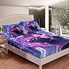 Erosebridal Kids Anime Girl Twin Size Bedding Set, Japanese Anime Bed Sheets, Cartoon Girl Fitted Sheet for Boys Teens Bedroom Decor, Kawaii Japanese Animation Bed Set with 1 Pillow Case - Image 2