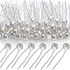 40 Packs Pearl Hair Pins Bridal Wedding White Pearl Hair Accessories Bobby Clips for Brides and Bridesmaids(0.3 Inch)