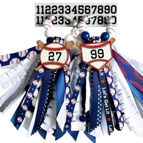 Image of Nilyzit 2Pcs Navy blue white Baseball keychains,Tassel Rubber Beach Bag Bogg bag Charms for Mother