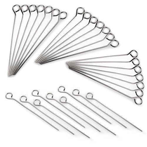 rouladen de agujas de acero inoxidable, 30 unidades, rouladen Brochetas de 10 cm, inoxidable, marca youzings Cover