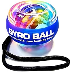 EXBEPE Metal Torque Ball with Light, Weighted Auto-Start Gyro Ball Hand Wrist Forearm Trainer and Strengthener for Exercise Joint and Muscle with Bag