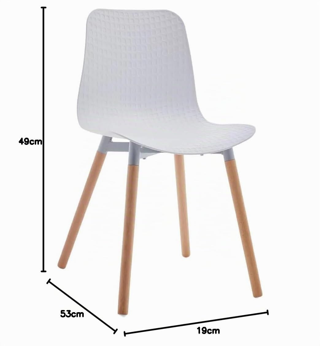 Shiito | Modelo Ragnar - Pack de 2 Sillas de Comedor de Estilo Nórdico | Diferente y Elegante | 47 x 42 x 84 cm - Color Blanco | con Patas de Haya