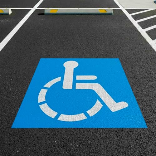 ZYIDBNG Parking Lot Stencils Reusable Waterproof PET Parking Lot Stencils for Painting Parking Lots on Asphalt Concrete and Private Driveways (Handicap Parking Stencil 36x36 Inches)