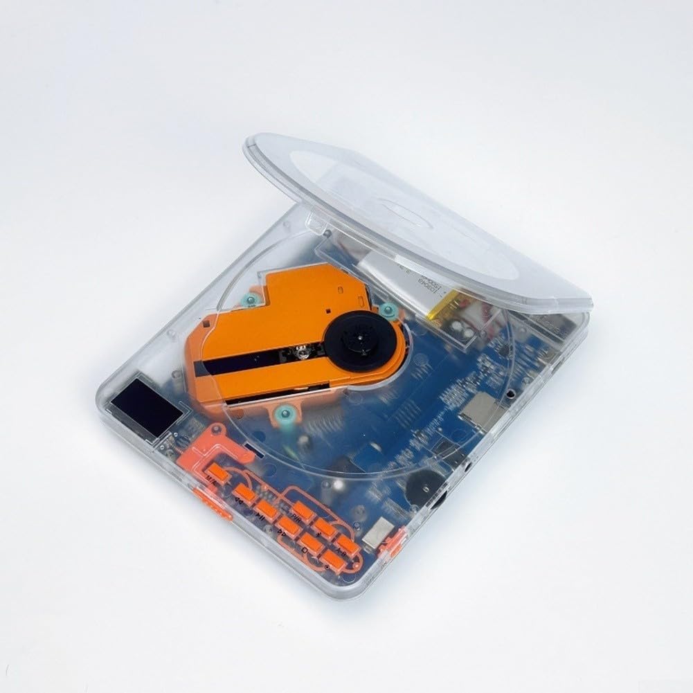 Reproductor de CD portátil, con transmisor de audio inalámbrico, ranura para tarjeta TF de 35 mm, reproductor de música portátil, reproductor de discos, práctica de escucha de CD, aprendizaje de