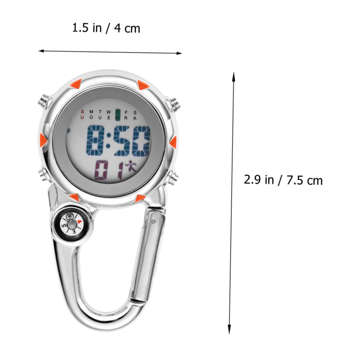 ifundom Gancio in Acciaio Inossidabile Orologio in Acciaio Inossidabile Orologio per Esterno Clip Sull'orologio Attenzione All'arrampicata Accessorio Orologio Orange