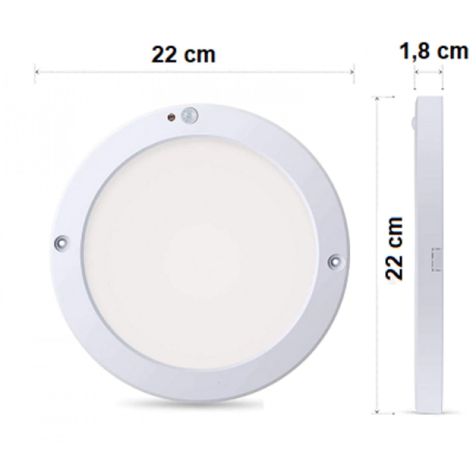 20W Gece Gündüz Sensörlü Sıva Üstü Tavan Armatür Cata Bologna Slim Kasa Panel LED Armatür 2100 Lm (Beyaz Işık)