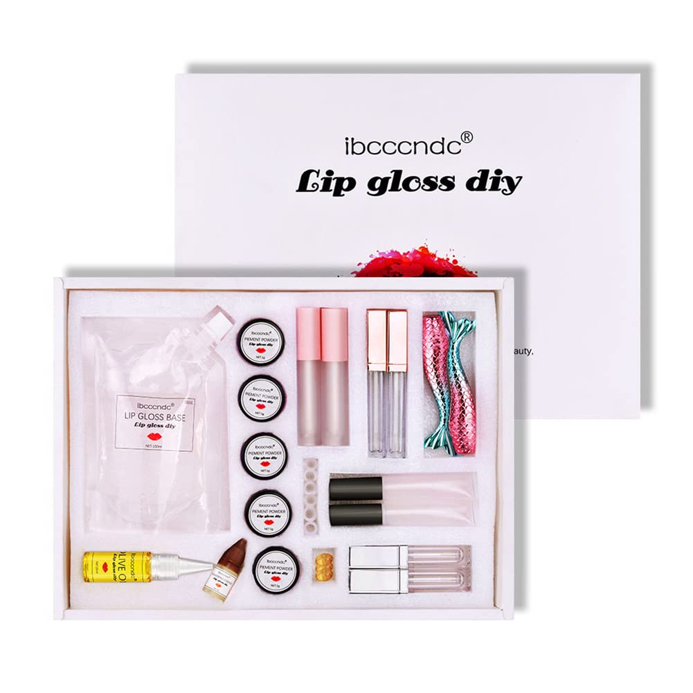 Lip Gloss Kit,Lip Gloss Maker Kit For DIY Lip - DIY Lipstick And Lip Gloss Base Kit Natural Ingredients And Colors For Women Girls Ukuding