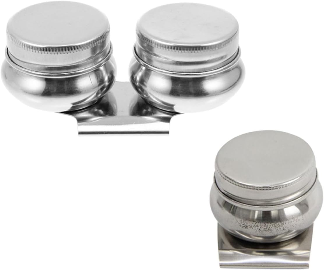 PRETYZOOM 2pcs Stainless Steel Gouache Containers and Oil Painting Dippers Small Palette Cups with Lids for Artists Watercolor and Turpentine Painting Supplies