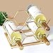 Drincarier Countertop Wine Rack - 5 Bottle Freestanding Modern Gold Metal Small Wine Rack - Tabletop Wine Holder Stand for Cabinet, Pantry, Wine Bottle Storage…