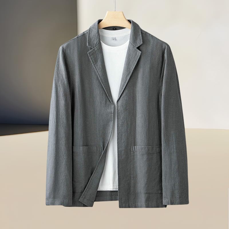 Lin style rétro haut de gamme blazer ramie finitions tailleur