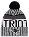 NFL New England Patriots Adult Men Cold Weather Black & White Sport Knit Beanie,OSFA,Black