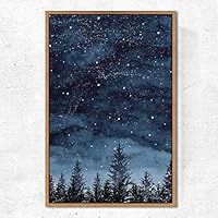 SIGNWIN Framed Canvas Wall Art Pine Tree Canvas Prints Home Artwork Decoration for Living Room,Bedroom - 16