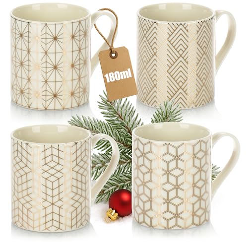 com-four® 4x tazas de café de cerámica de 180 ml, tazas de diseño estilo Art Deco - cafetera, también para té y vino caliente - tazas de café espresso, americano - tazas pequeñas de cerámica com-four® 4x tazas de café de cerámica de 180 ml, tazas de diseño estilo Art Deco - cafetera, también para té y vino caliente - tazas de café espresso, americano - tazas pequeñas de cerámica