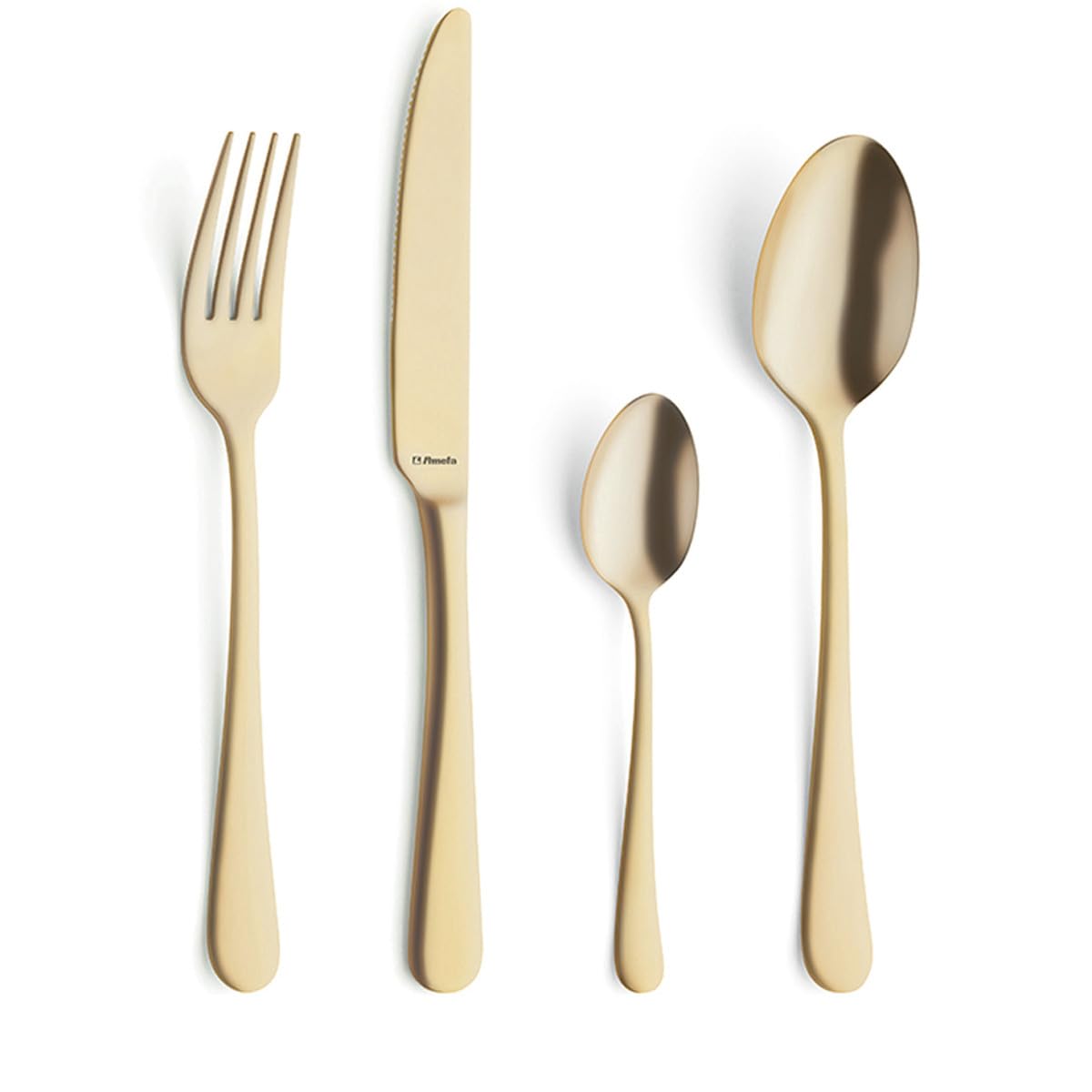 AMEFA - Ménagère 24 couverts de table pour 6 personnes - Austin - Acier inoxydable 18/​0, Finition Revêtement PVD mat - Epaisseur 2.5 mm - Or