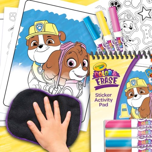 Image of Crayola PAW Patrol Sticker Activity Pad, 12 PAW Patrol Coloring Pages, 100+ Stickers, Travel Activity, PAW Patrol Toys, Toddler Gifts