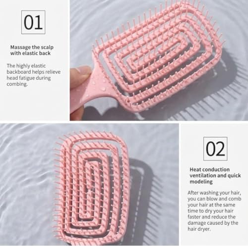 Image of Premium 3D Detangling Hair Brush for Women & Men- Anti Hair Fall Comb for Curly, Wavy & Straight Hair | Hair Straightening Brush, Wet & Dry Styling Brush | Scalp Massager, Frizz Control & Tangle Free Grooming Brush