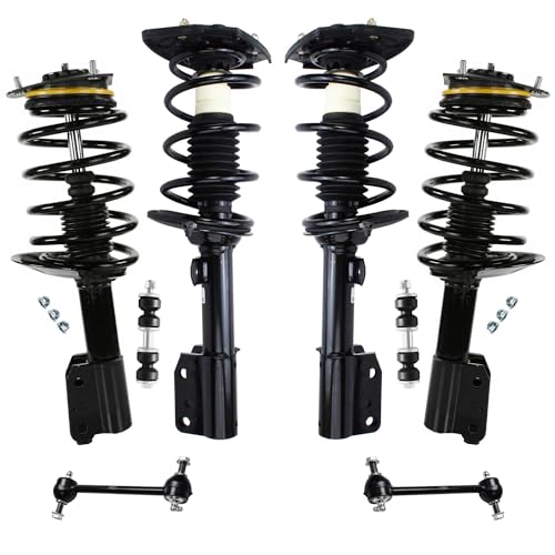 Image of Detroit Axle - 8pc Front Rear Struts Sway Bars for Chevrolet 2006-2011 Impala, 4 Complete Struts with Coil Spring 4 Sway Bar End Links 2007 2008 2009 2010 Replacement Suspension Kit