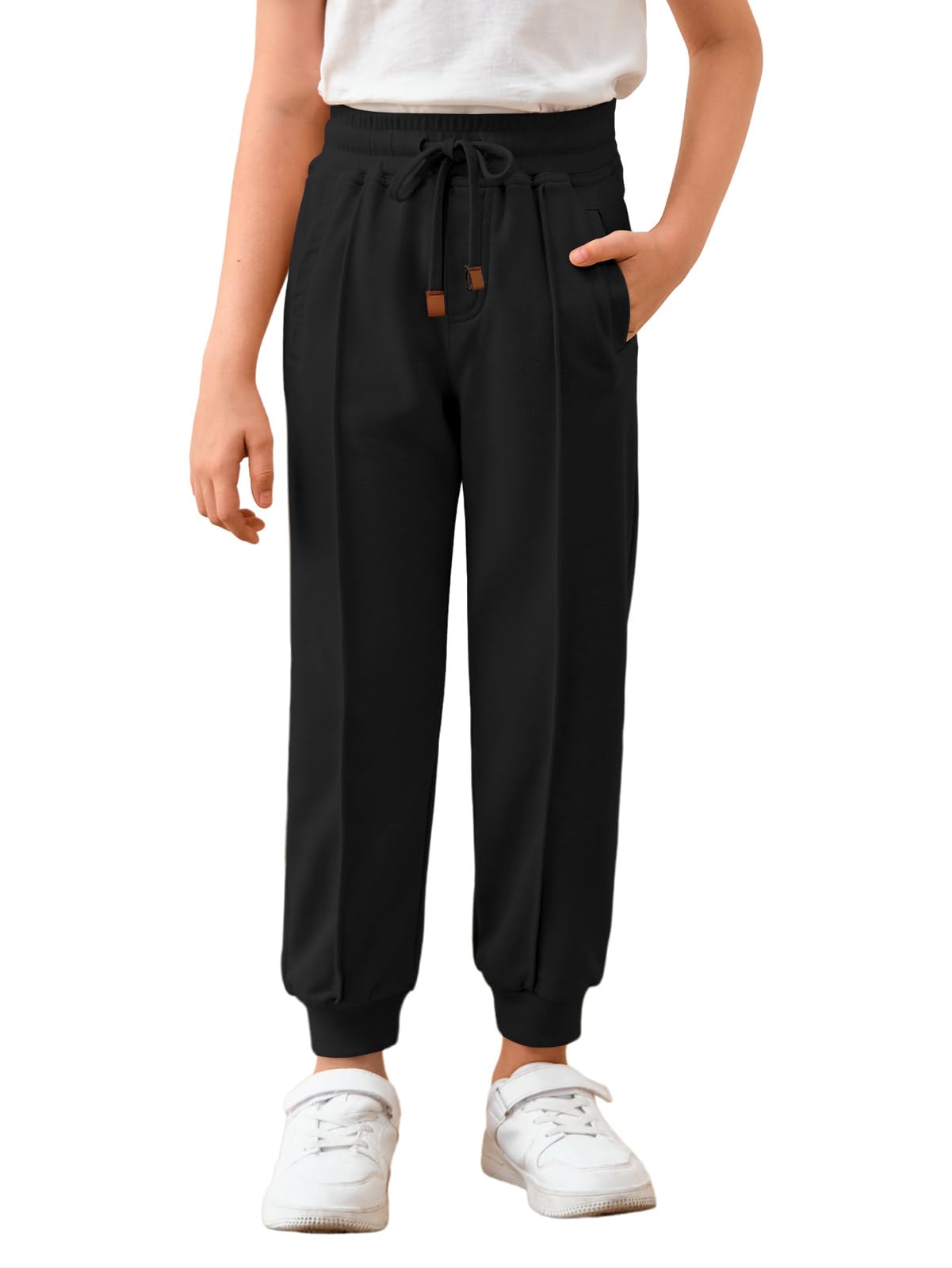 HaloumoningBoys Jogger Sweatpants Kids Active Elastic Waist Track Pants with Pockets 5-14 Years