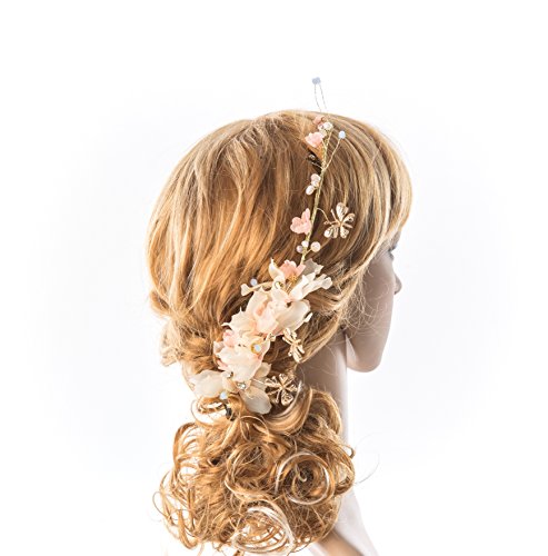 Amazon Com Simple Hair Vine Thin Baby S Breath Hair Jewelry Pearl Spirited Bride Hair Accessories Dainty Wedding Hair Piece Crystal Beauty Personal Care