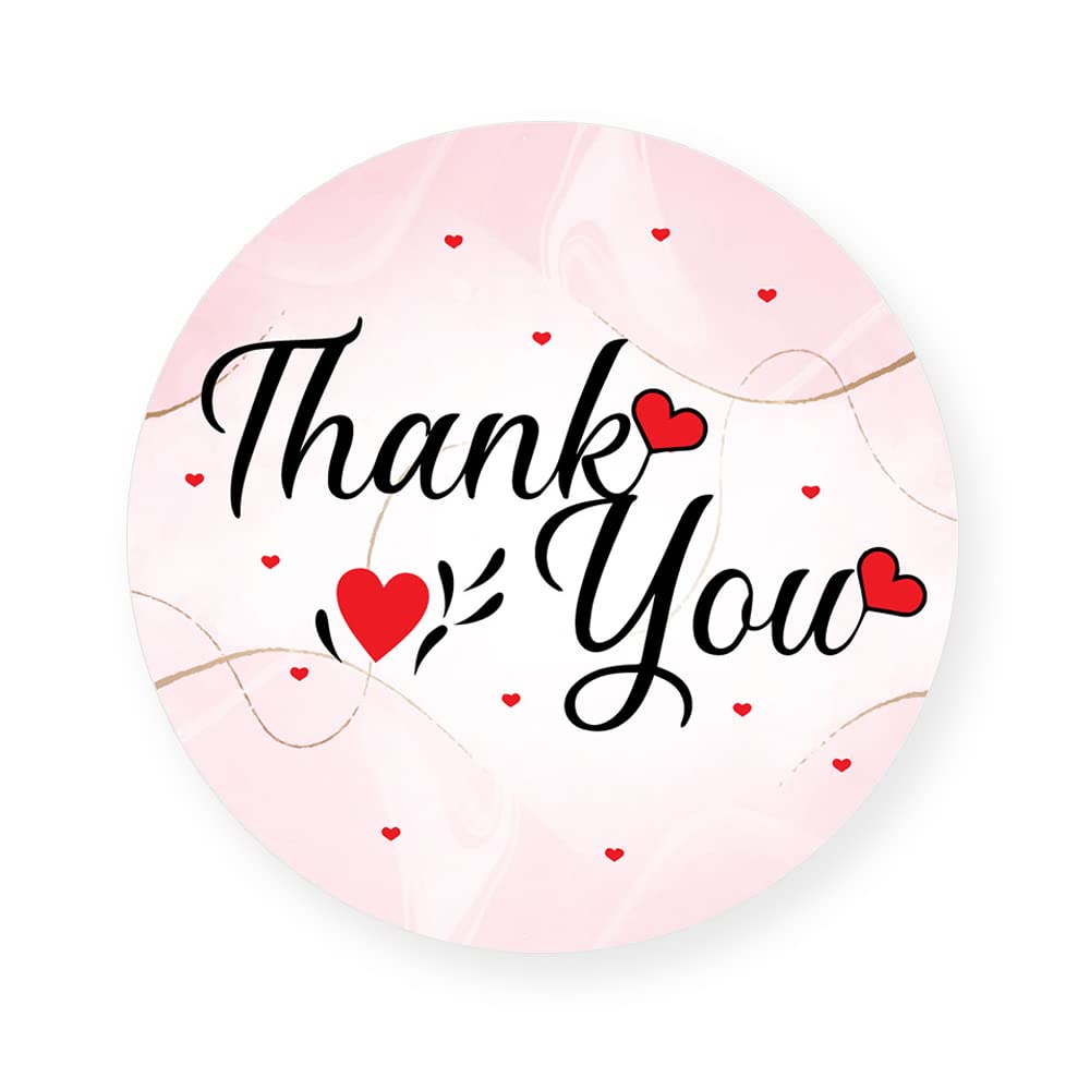 Red Heart Thank You Sticker (30 mm) Pack of 40 Waterproof Labels Packwith® #P3703