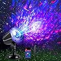 Laser Halloween Projector Lights Outdoor, Green Laser Starry Lights Show & RGBW Ocean Wave Projection Light with RF Control, Outdoor Waterproof Holiday Decor for Party Garden Christmas New Year