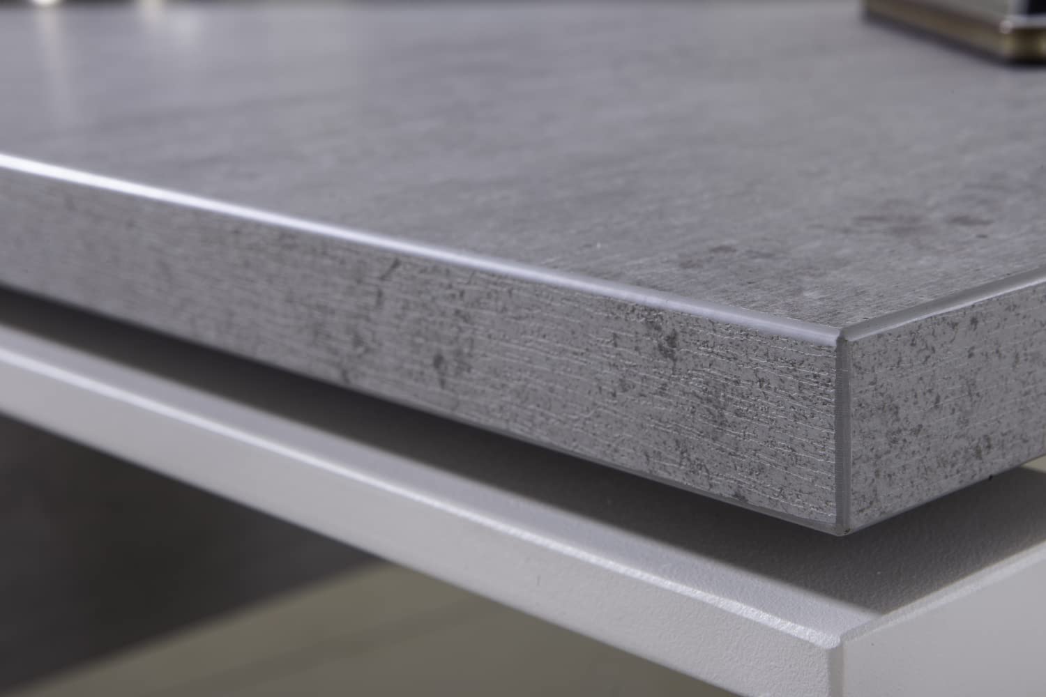 Composad | Scrivania e Cassettiera con 3 Cassetti e Serratura della Linea Disegno, Set di 2 Mobili per Ufficio, (LxAxP) 170x74,50x80 cm, Colore Grigio Cemento e Bianco Laccato, Made in Italy