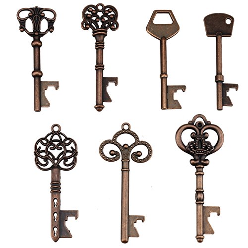 Key Bottle Openers - Assorted Vintage Skeleton Keys, Wedding Party Favors (Pack Of 70, Copper) #TOP2