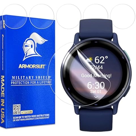 ArmorSuit 6 Pack for Garmin Vivoactive 5 Screen Protector MilitaryShield HD Clear Film - Made in USA Cover